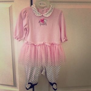 Cute tutu footies 3-6 mos